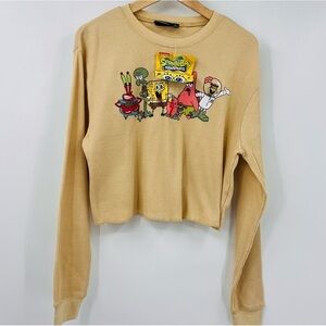 Nickelodeon Spon Thermal Crop Top Juniors Large New with Tags